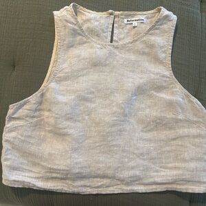 Linen cropped tank